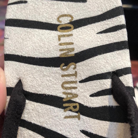 COLIN STUART Suede Animal Print Thong NWOT - Picture 5 of 7